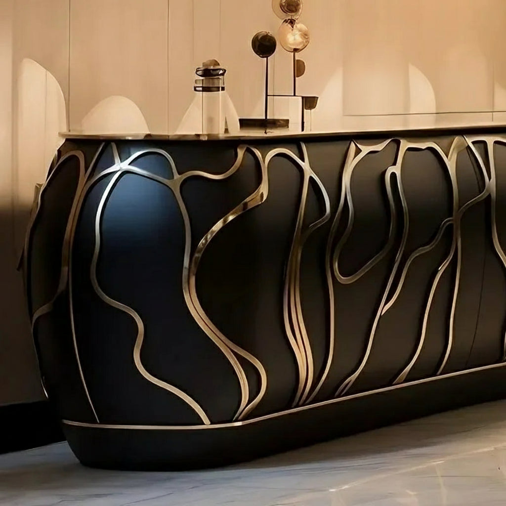 Simple design Art Aesthetics side cabinet by MC THE BLACK DIAMOND, Italian postmodern luxury furniture for home dining storage.