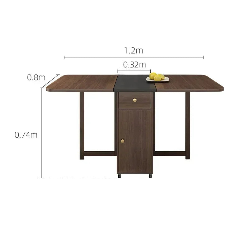 Folding wooden kids party and study table by MC The Black Diamond, shown in a cozy, well-lit room setting.