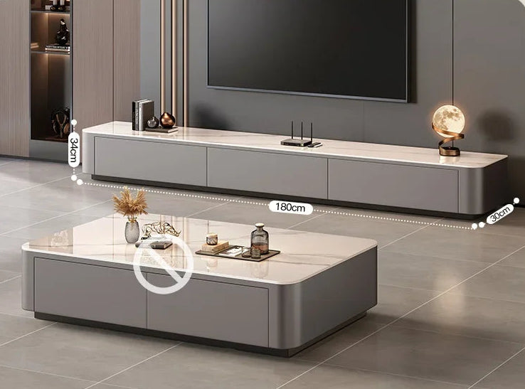 Luxury TV stand from MC THE BLACK DIAMOND, modern home decor with sleek black finish and spacious storage for entertainment setup.