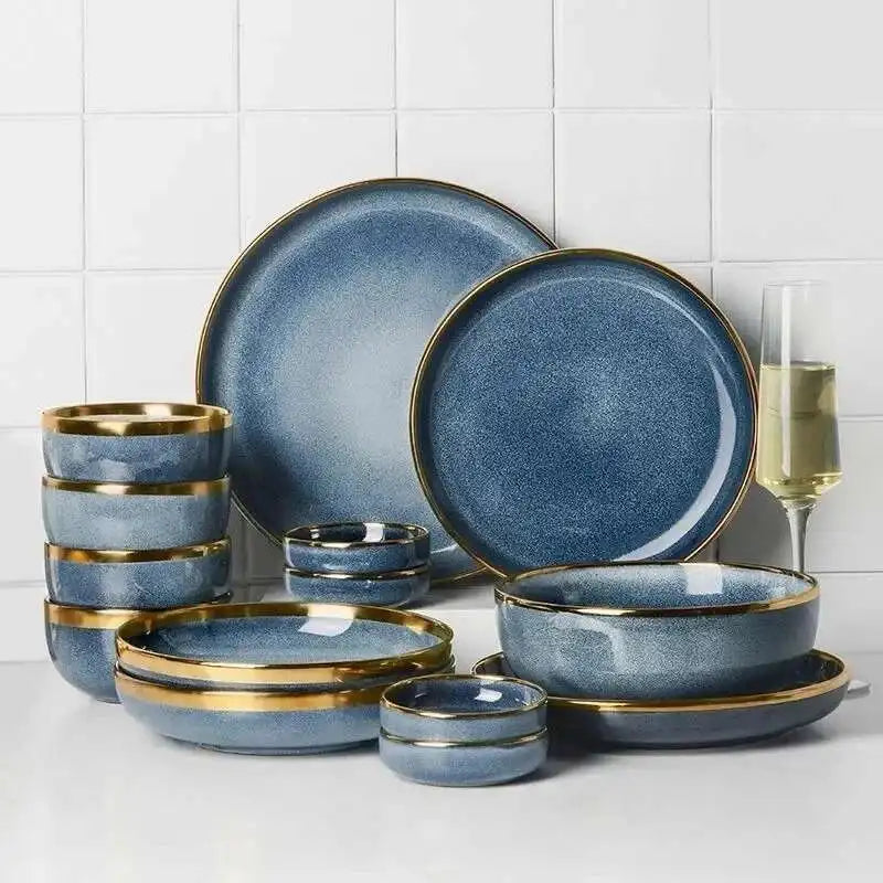 MC THE BLACK DIAMOND Light Luxury Dishes Steak Dessert Dinnerware Set, elegant dishware for dining and dessert presentation.