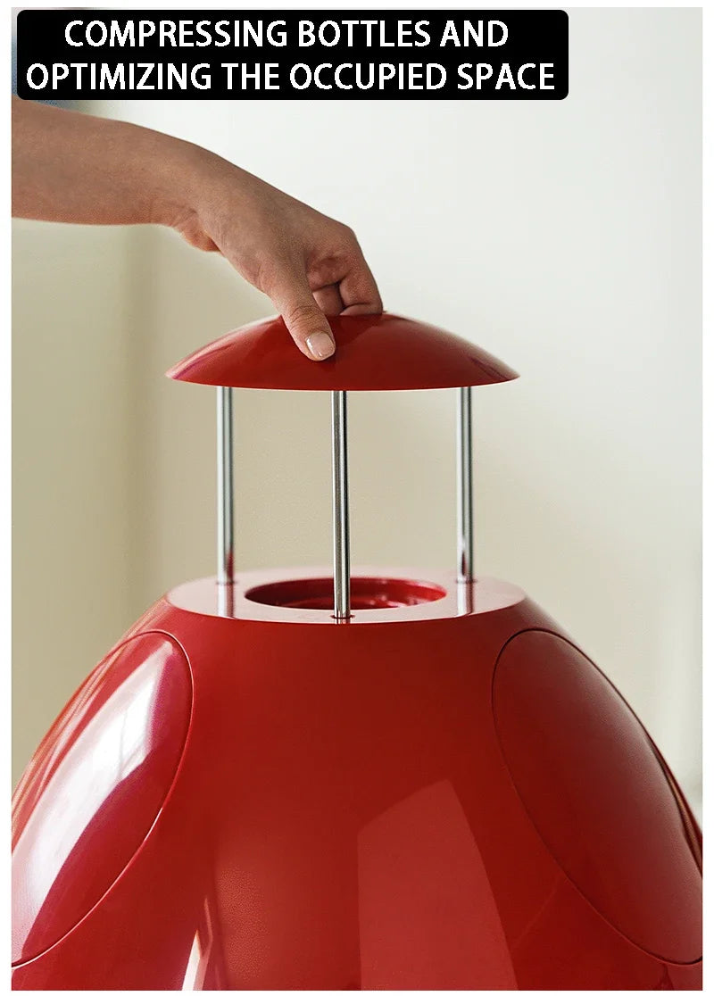 Large dinosaur egg design trash can by MC THE BLACK DIAMOND, sturdy garbage collector with a fun, prehistoric-inspired appearance.