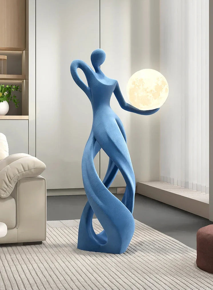 Modern flocking art statue sculpture by MC THE BLACK DIAMOND, decorative home decor piece with textured black finish