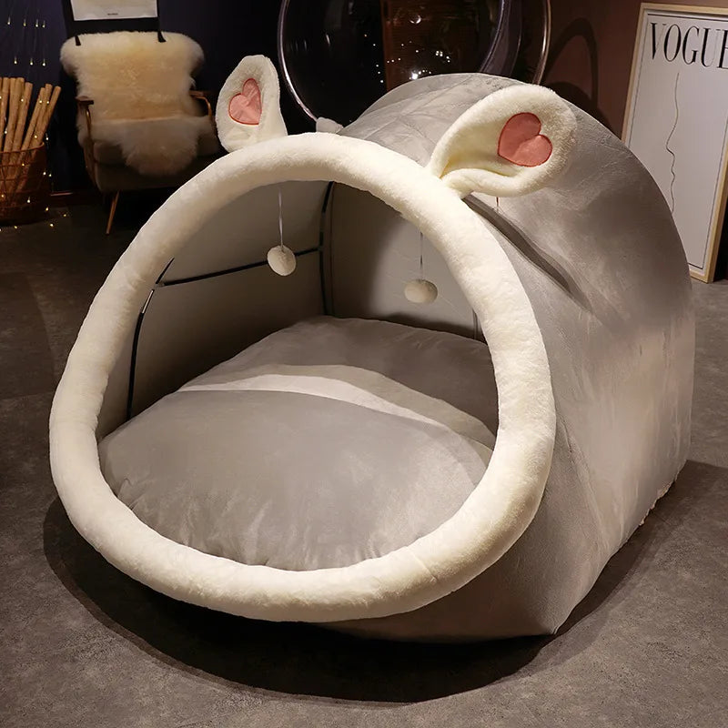 Cute oversized plush tent by MC THE BLACK DIAMOND, cozy house-shaped home decor with soft, plush fabric for relaxing spaces.