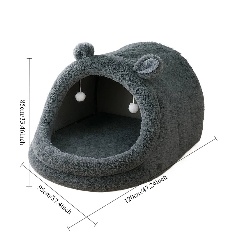 MC THE BLACK DIAMOND pet bed cave suitable for both humans and pets, cozy enclosed space for comfort and relaxation.