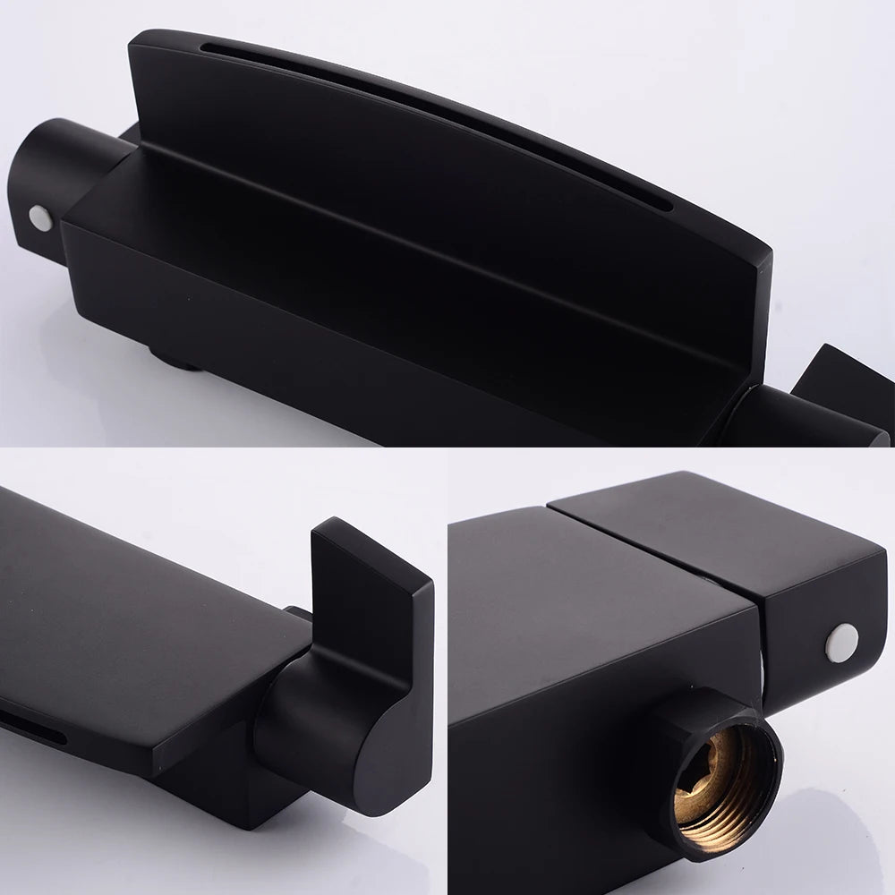 MC THE BLACK DIAMOND dual control bath and shower faucet for hot and cold water, featuring a sleek modern design.