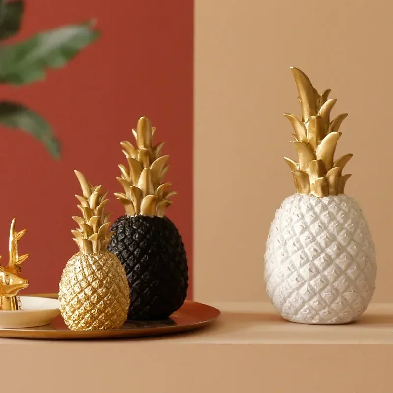 Golden ceramic pineapple home decor by MC THE BLACK DIAMOND, stylish light luxury accent piece for creative interior design
