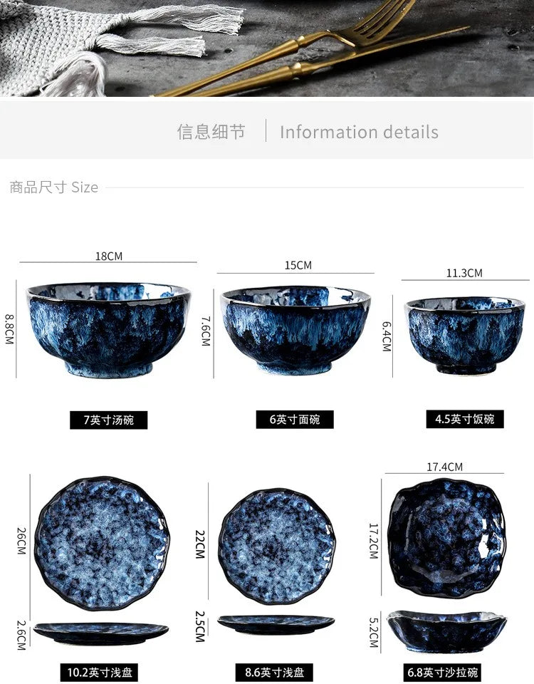 Creative kiln-change ceramic bowl and plate set by 𝕄𝕮 𝕋𝕙𝕖 𝔹𝕝𝕒𝕔𝕜 𝔻𝕚𝕒𝕞𝕠�