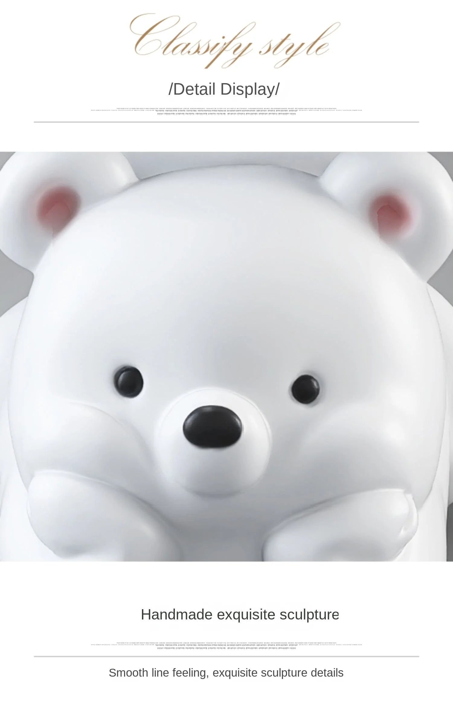 Cream bear-shaped end table by MC THE BLACK DIAMOND, living room floor ornament and home accessory with a cute, sculpted design.