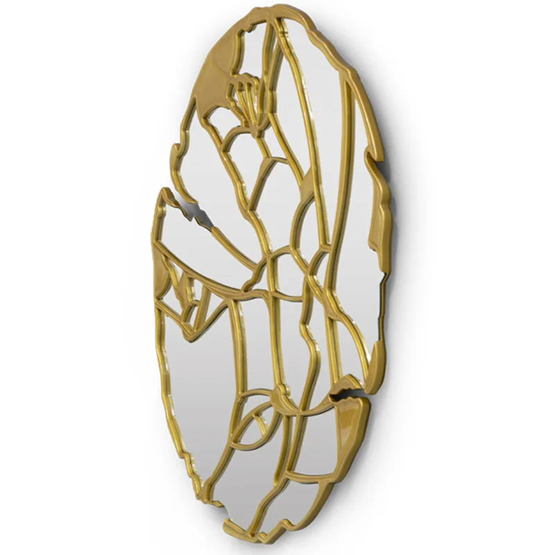 Round hand mirror with black frame, decorative room mirror for light-enhanced home decor by MC THE BLACK DIAMOND