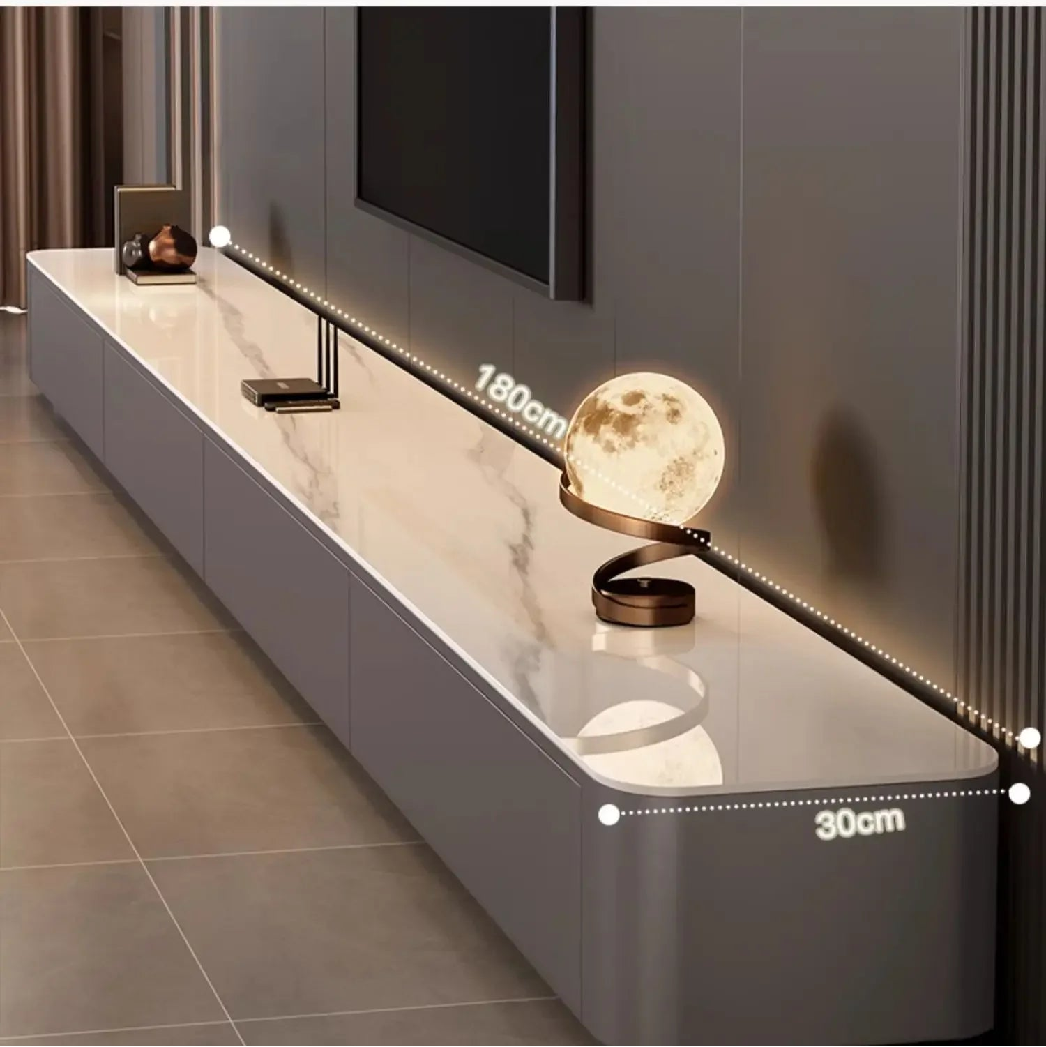 Elegant MC THE BLACK DIAMOND luxury TV stand for home decor, showcasing a sleek, modern design with a polished finish.