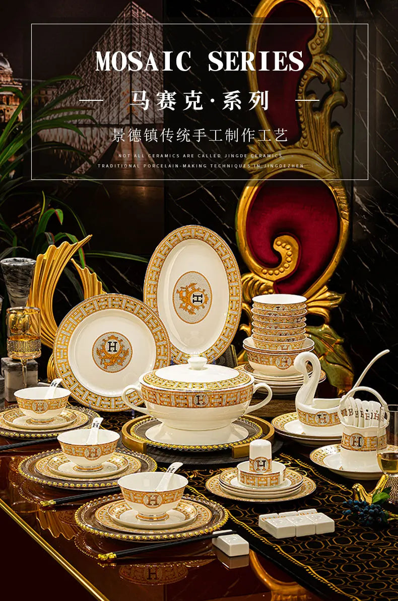 Bone China Luxury Dinnerware Set by 𝕄𝕔 𝕋𝕙𝕖 𝔹𝕝𝕒𝕔𝕜 𝔻𝕚𝕒𝕞𝕠𝕟�