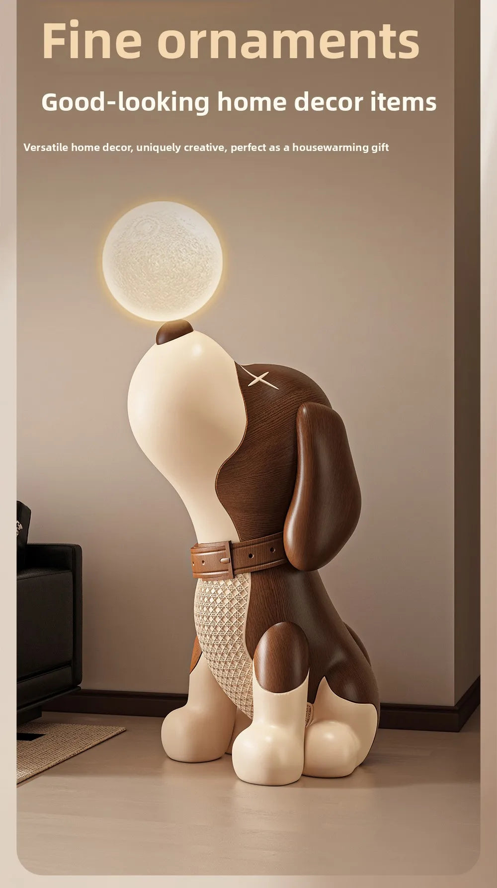 Large luminous Beagle dog sculpture by 𝕄𝕔 𝕋𝕙𝕖 𝔹𝕝𝕒𝕔𝕜 𝔻𝕚𝕒𝕞𝕠𝕟�