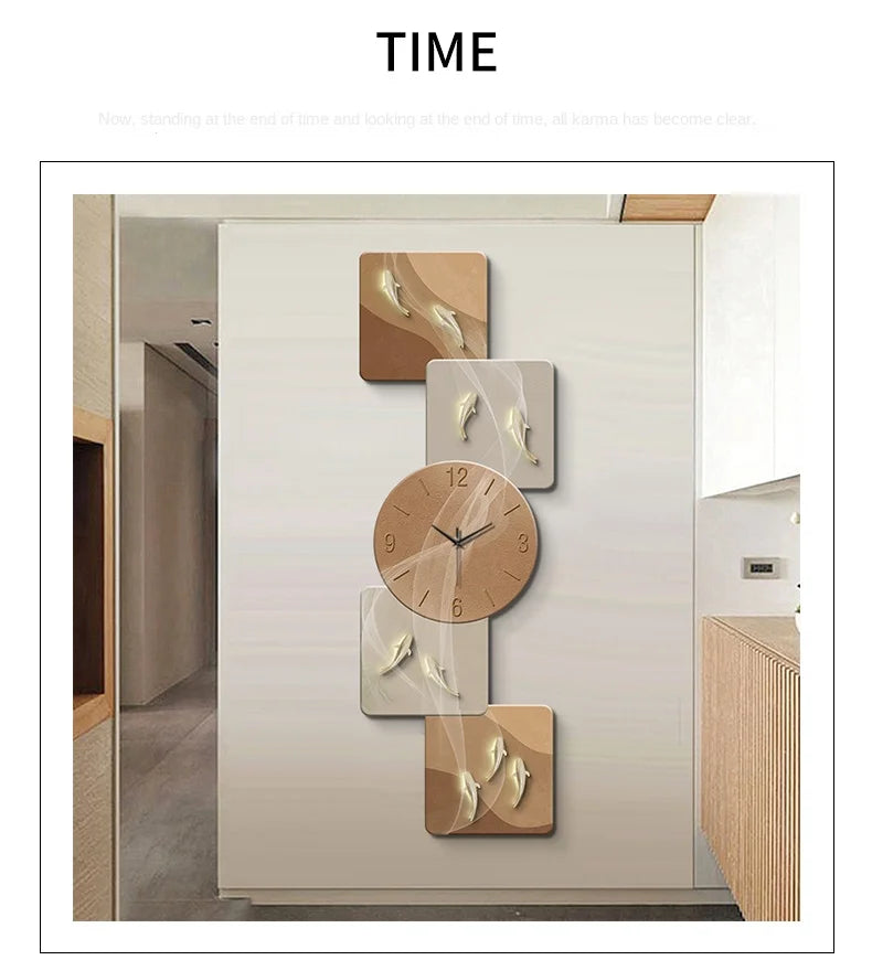Modern wall clock featuring nine fish design by 𝕄𝕔 𝕋𝕙𝕖 𝔹𝕝𝕒𝕔𝕜 𝔻𝕚𝕒𝕞𝕠𝕟