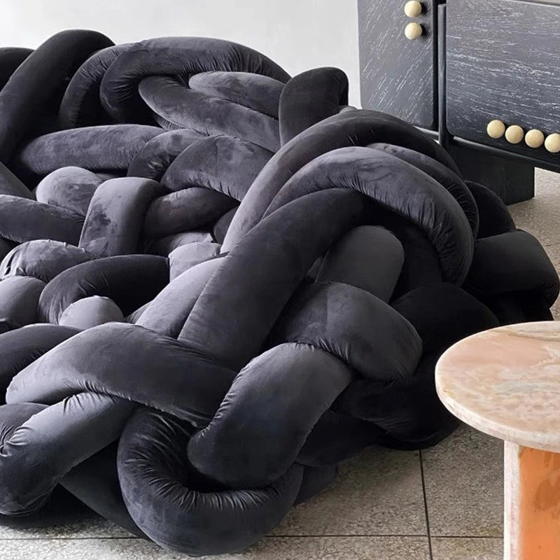 Luxury Italian Nordic designer winding woven python sectional sofa by MC THE BLACK DIAMOND, featuring intricate woven details and modern style.