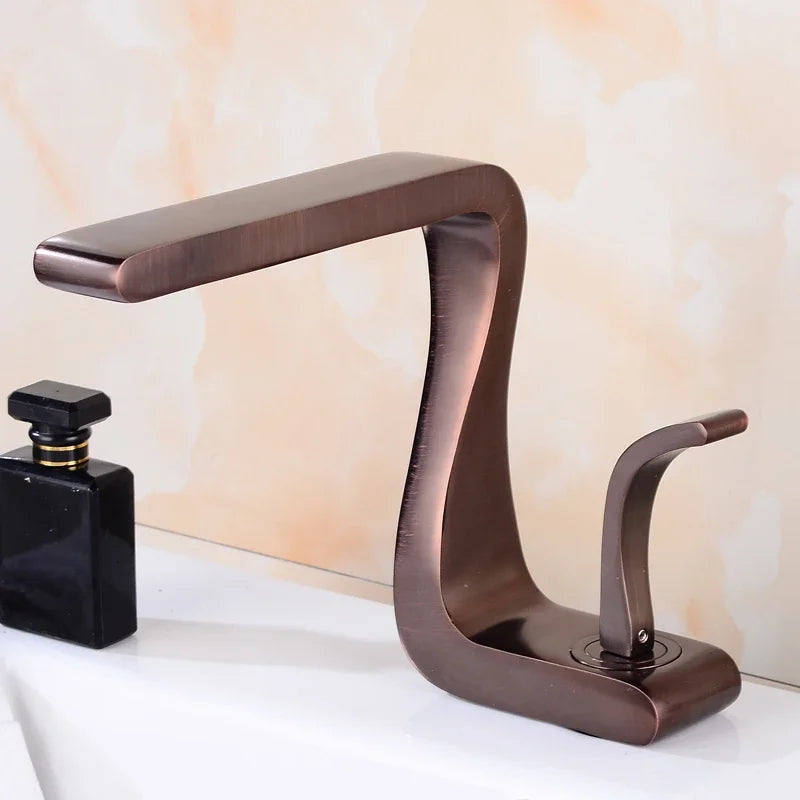 Retro bathroom sink faucet by MC THE BLACK DIAMOND, single-hole design with polished finish and vintage style.