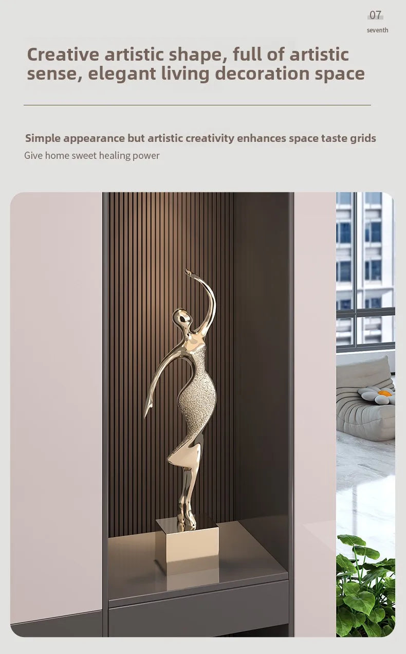 Living room niche decoration sculpture by MC THE BLACK DIAMOND, artistic statue for elegant interior decor.