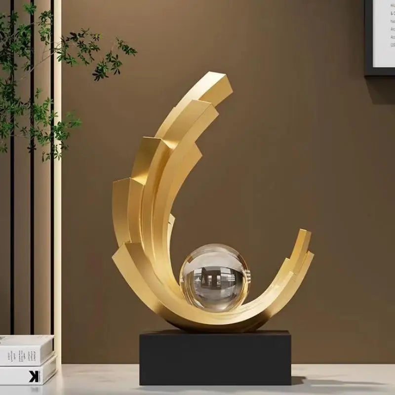 Decorative MC THE BLACK DIAMOND figurines displayed on wine cabinets and TV stands, featuring stylish, modern design.