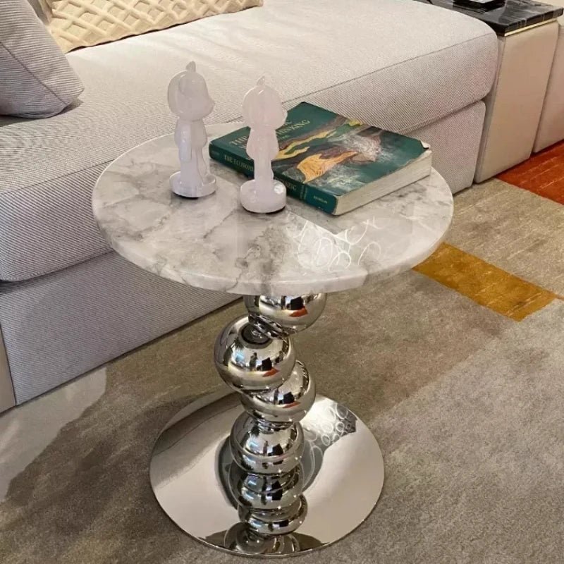 Natural marble Nordic-style coffee table by MC THE BLACK DIAMOND, featuring a sleek, minimalist design for modern home decor.