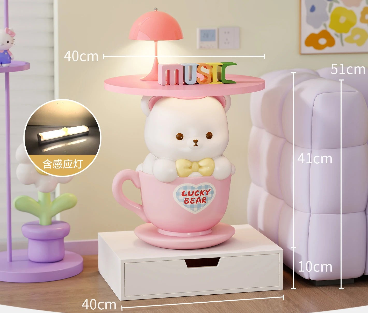 Kawaii home decor small coffee table by 𝕄𝕔 𝕋𝕙𝕖 𝔹𝕝𝕒𝕔𝕜 𝔻𝕚𝕒𝕞𝕠𝕟