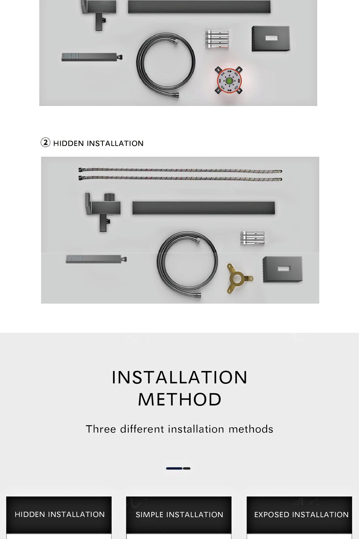 MC THE BLACK DIAMOND hot and cold water embedded bathtub mixer with sleek design, for bath and shower faucet setup.