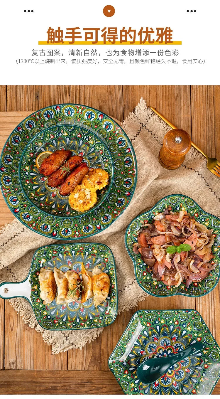Bohemia ceramic rice bowl and serving plate by 𝕄𝕔 𝕋𝕙𝕖 𝔹𝕝𝕒𝕔𝕜 𝔻𝕚𝕒𝕞𝕠�