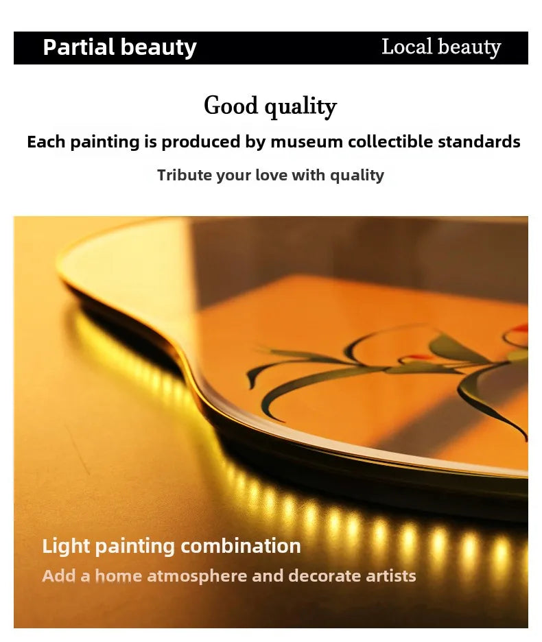 MC THE BLACK DIAMOND nine fish map wall painting with luminous decor, high-end corridor art, and elegant hanging mural design.