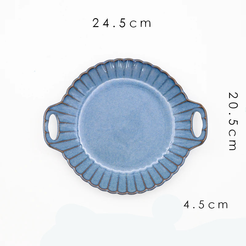 MC THE BLACK DIAMOND dinnerware set featuring kiln-variable glaze Western-style tableware with plates and bowls.