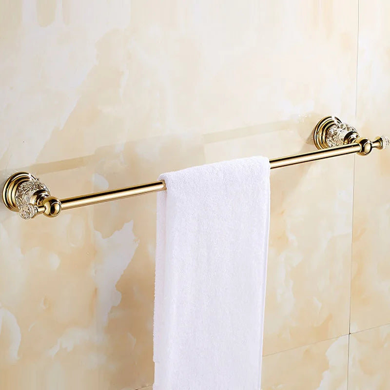 Luxury gold polished brass bathroom accessories set with soap dish, toothbrush holder, and tumbler, by MC THE BLACK DIAMOND.