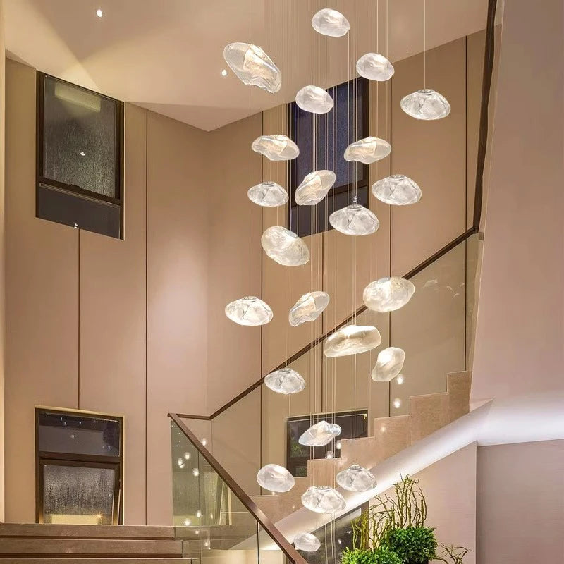 MC THE BLACK DIAMOND Nordic pendant light chandelier for staircases, living rooms, and bedrooms with modern home decor style.
