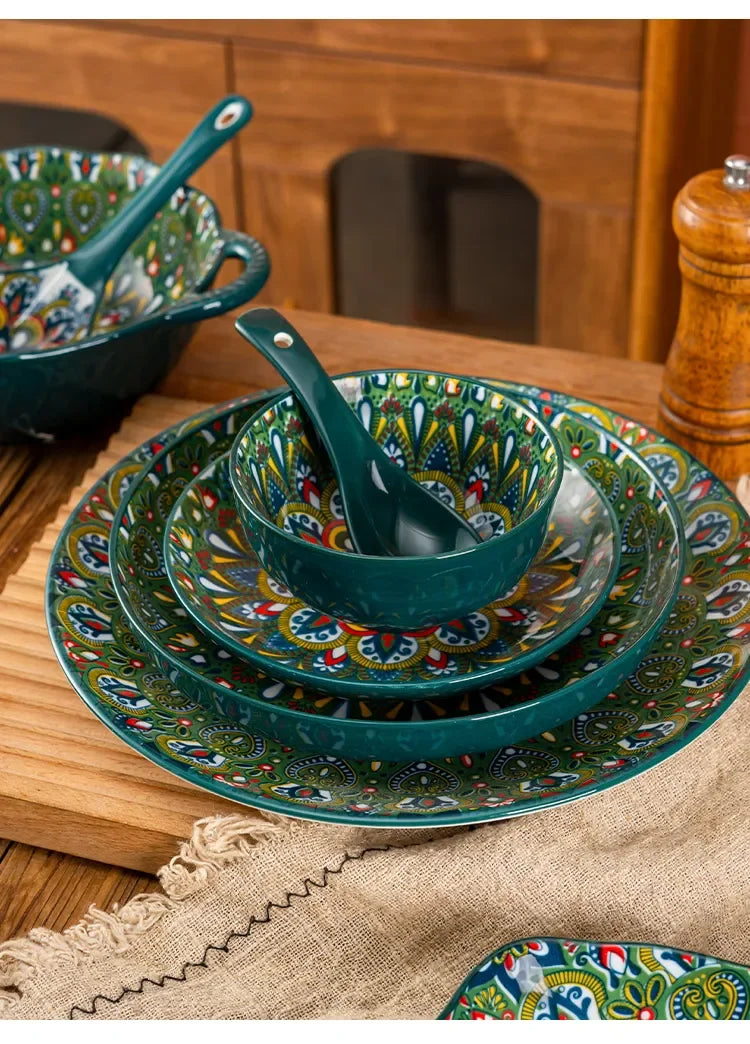Bohemia ceramic rice bowl serving plate by 𝕄𝕔 𝕋𝕙𝕖 𝔹𝕝𝕒𝕔𝕜 𝔻𝕚𝕒𝕞𝕠�