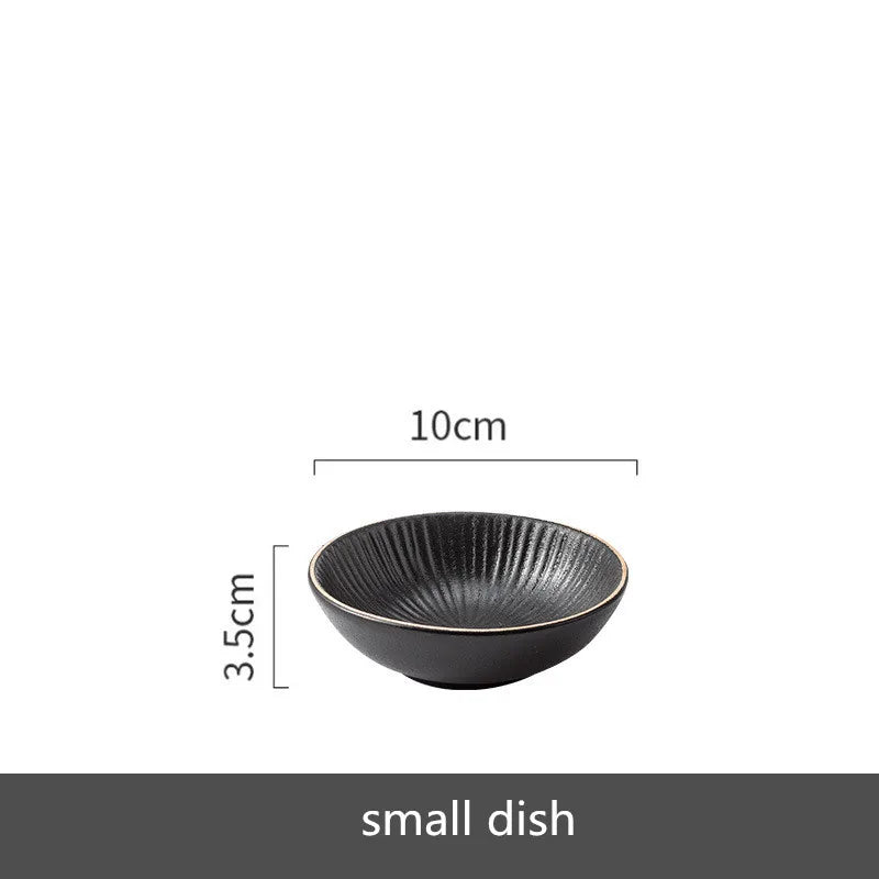 Ceramic dinnerware set with bowls and cutlery from MC THE BLACK DIAMOND, stylish tableware for kitchen and dining use