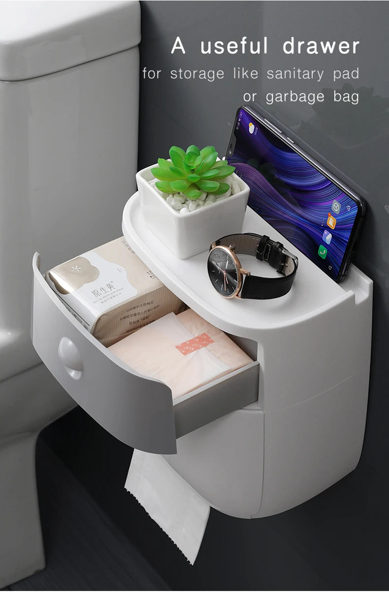 Plastic waterproof double-layer toilet roll paper holder by 𝕄𝕔 𝕋𝕙𝕖 𝔹𝕝𝕒𝕔𝕜 𝔻𝕚𝕒𝕞𝕠�