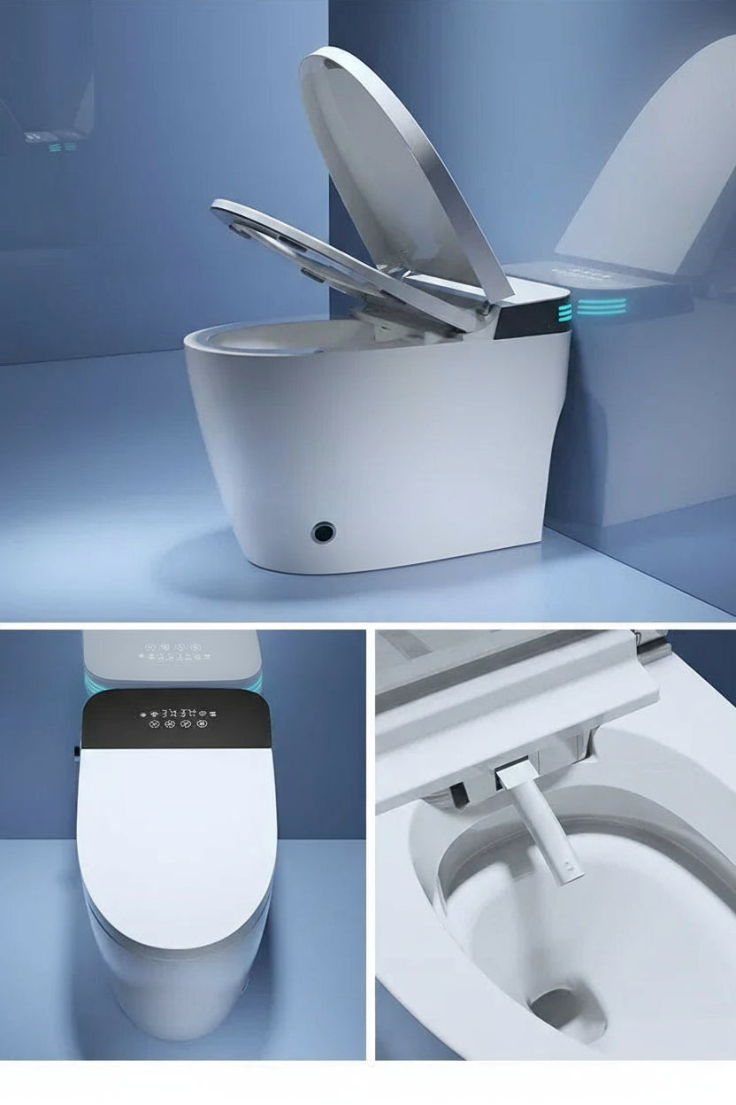 Automatic MC THE BLACK DIAMOND smart toilet with voice control, instant hot water, and no water pressure limits.