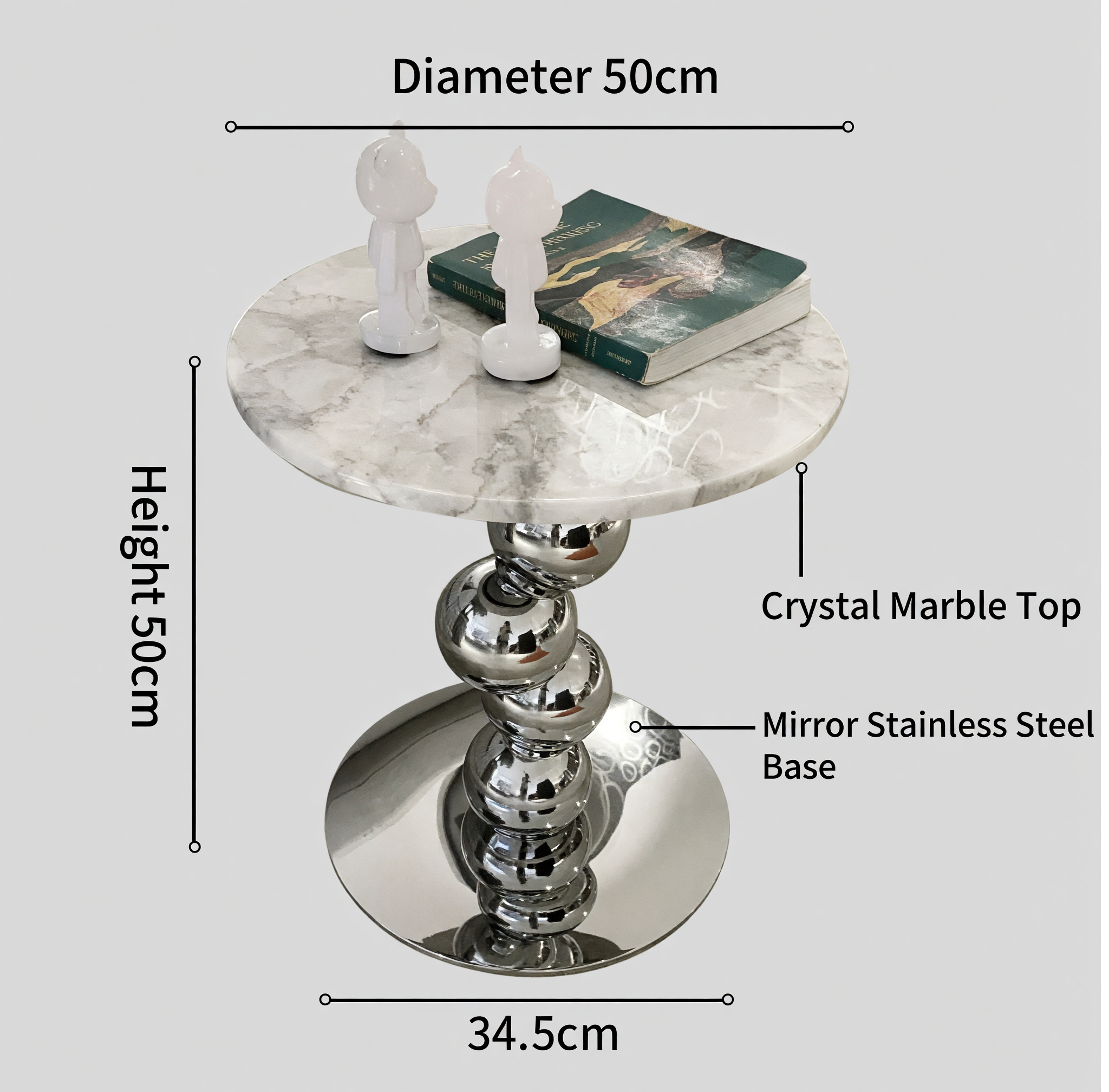 Nordic style natural marble sofa side table by MC THE BLACK DIAMOND, modern home decor with sleek marble surface and minimalist design.