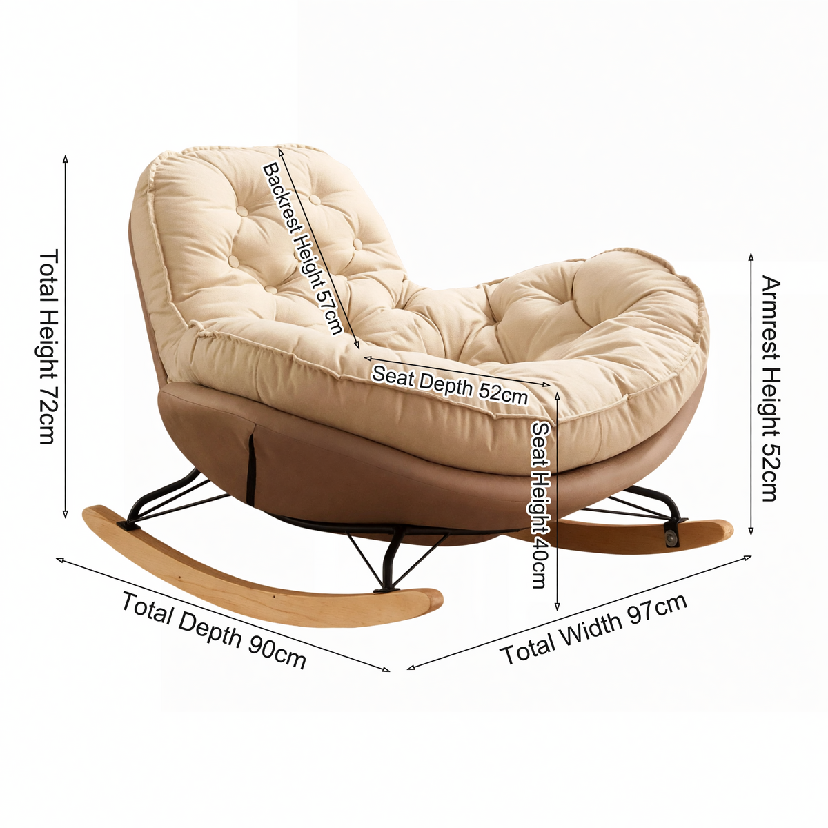 MC THE BLACK DIAMOND balcony chaise longue, cozy Nordic style rocking chair for home lounge or bedroom relaxation.